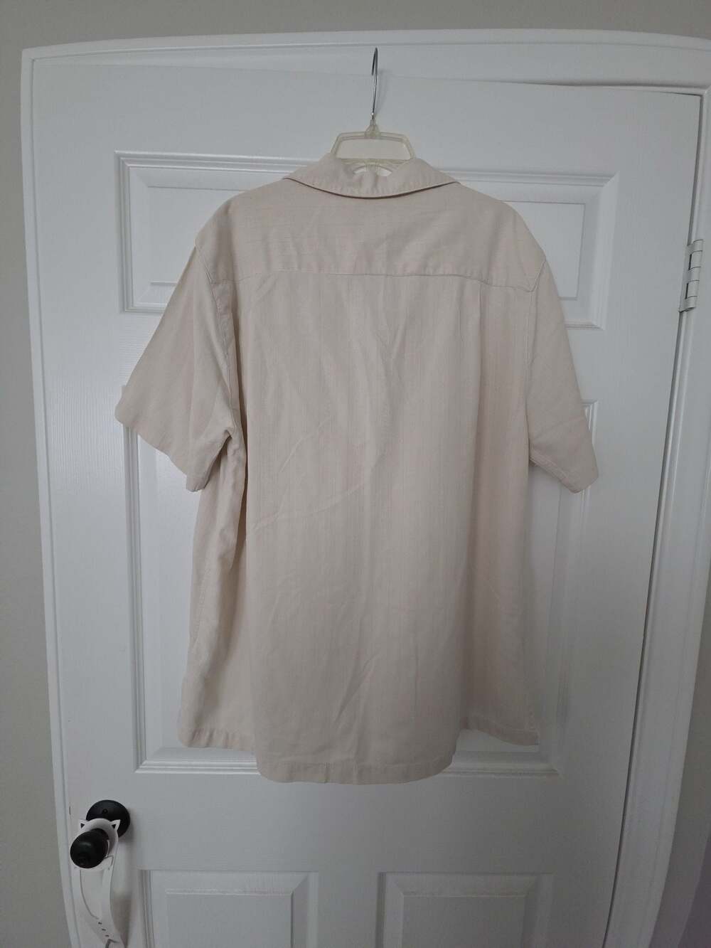 Caribbean Joe 100% Silk Cream Camp Resort Shirt XL - Picture 3 of 8